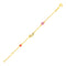 14k Yellow Gold 5 1/2 inch Childrens Bracelet with Enameled Heart Unicorn and Circle